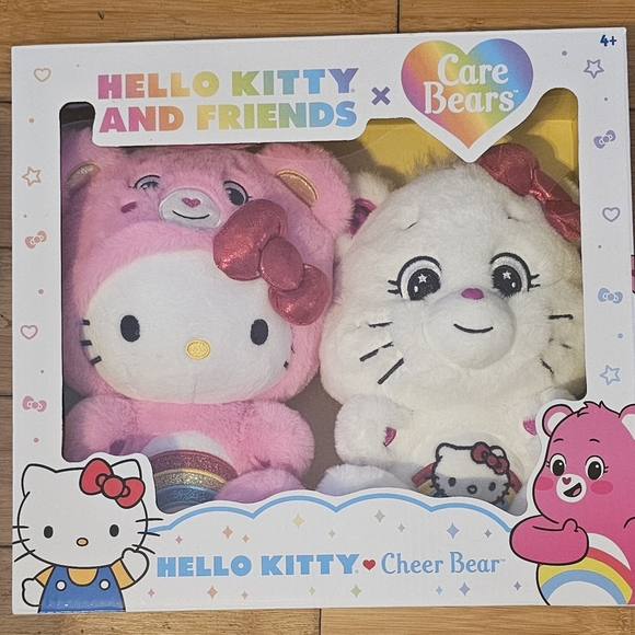 Hello Kitty X Care Bears 10" Collectible Care Bears Plush 2-Pack Soft Sanrio - Picture 2 of 3